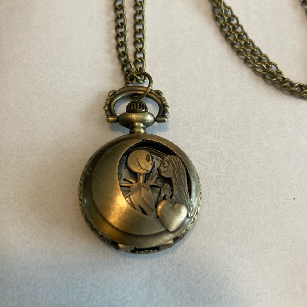 Christmas Couple Cartoon Pattern Pocket Watch
